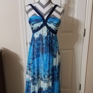 NWOT BCBG blue dress silver accents size 4